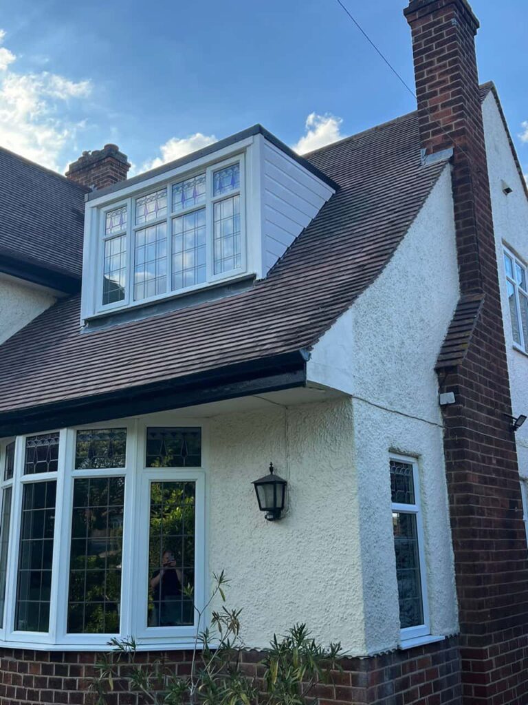 This is a photo of a dormer window which has just had some repairs carried out where the roof and the dormer meet. Works carried out by Radford Roofing Repairs